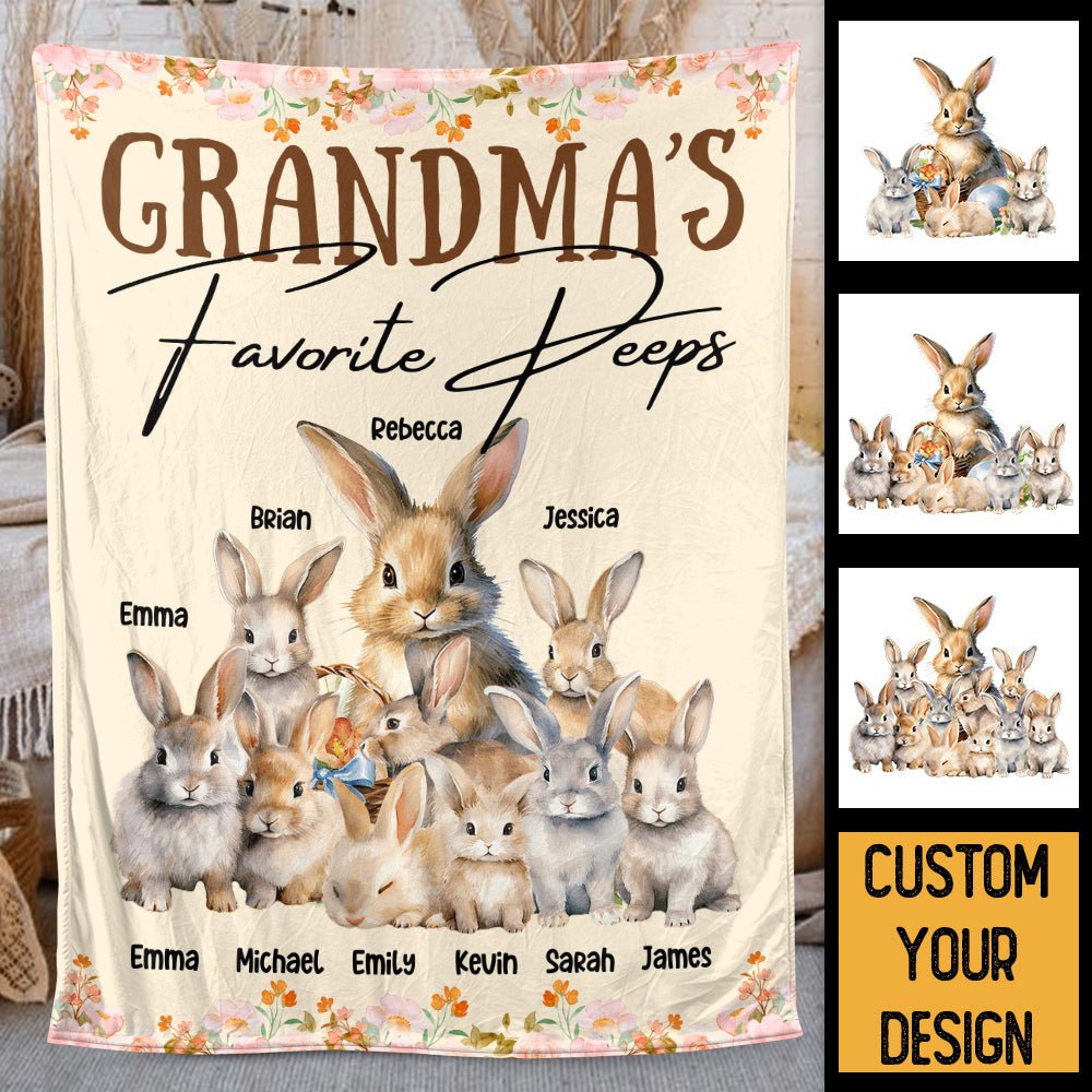 Grandma's Favorite Deeps Rabbit - Personalized Blanket - Best Gift For Mother, For Grandma - Giftago