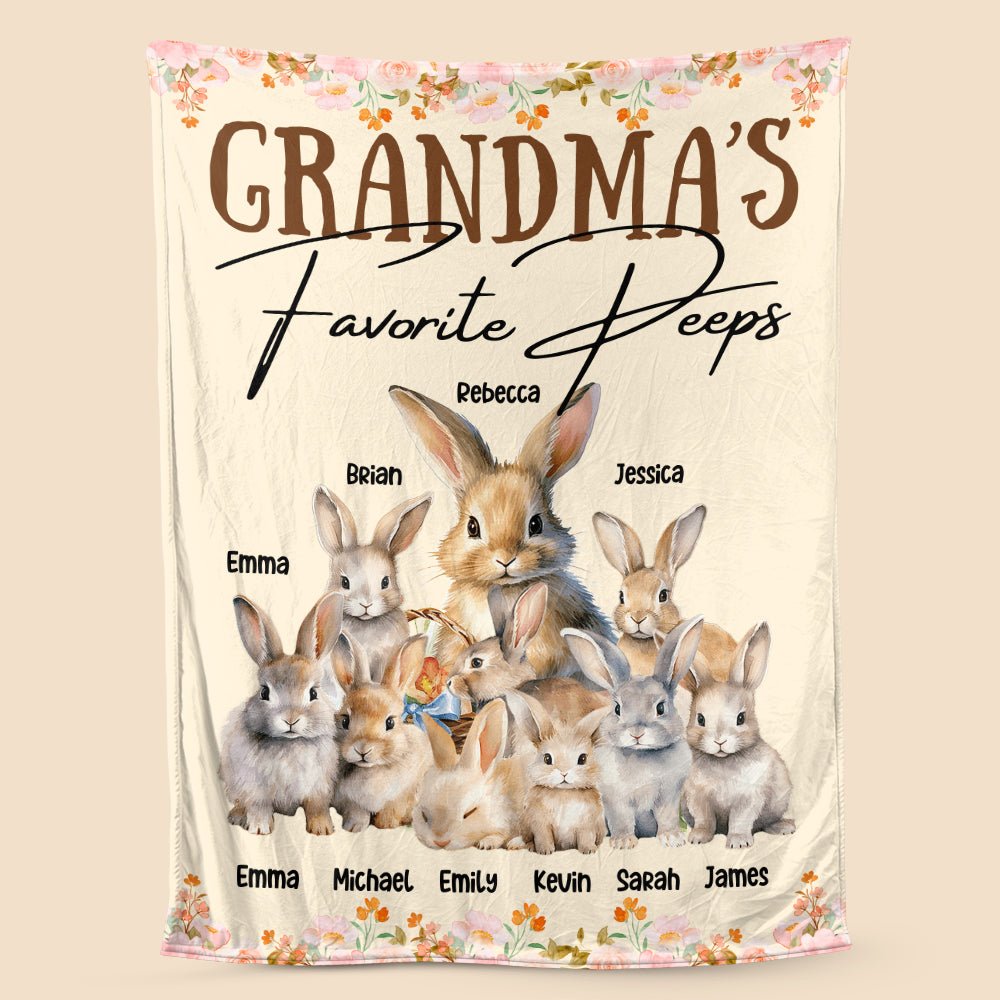 Grandma's Favorite Deeps Rabbit - Personalized Blanket - Best Gift For Mother, For Grandma - Giftago