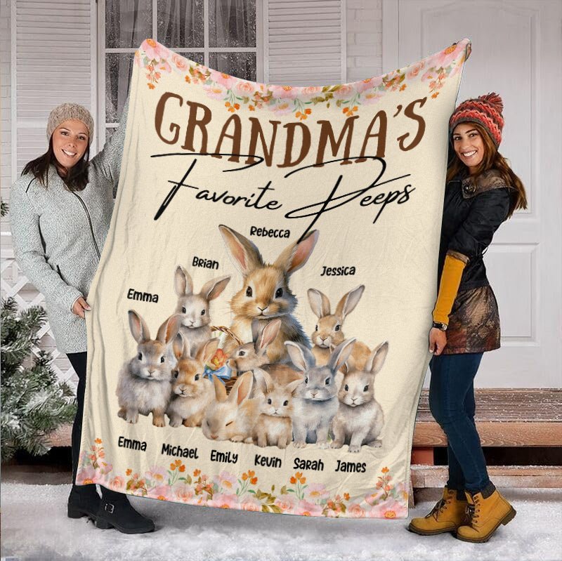 Grandma's Favorite Deeps Rabbit - Personalized Blanket - Best Gift For Mother, For Grandma - Giftago