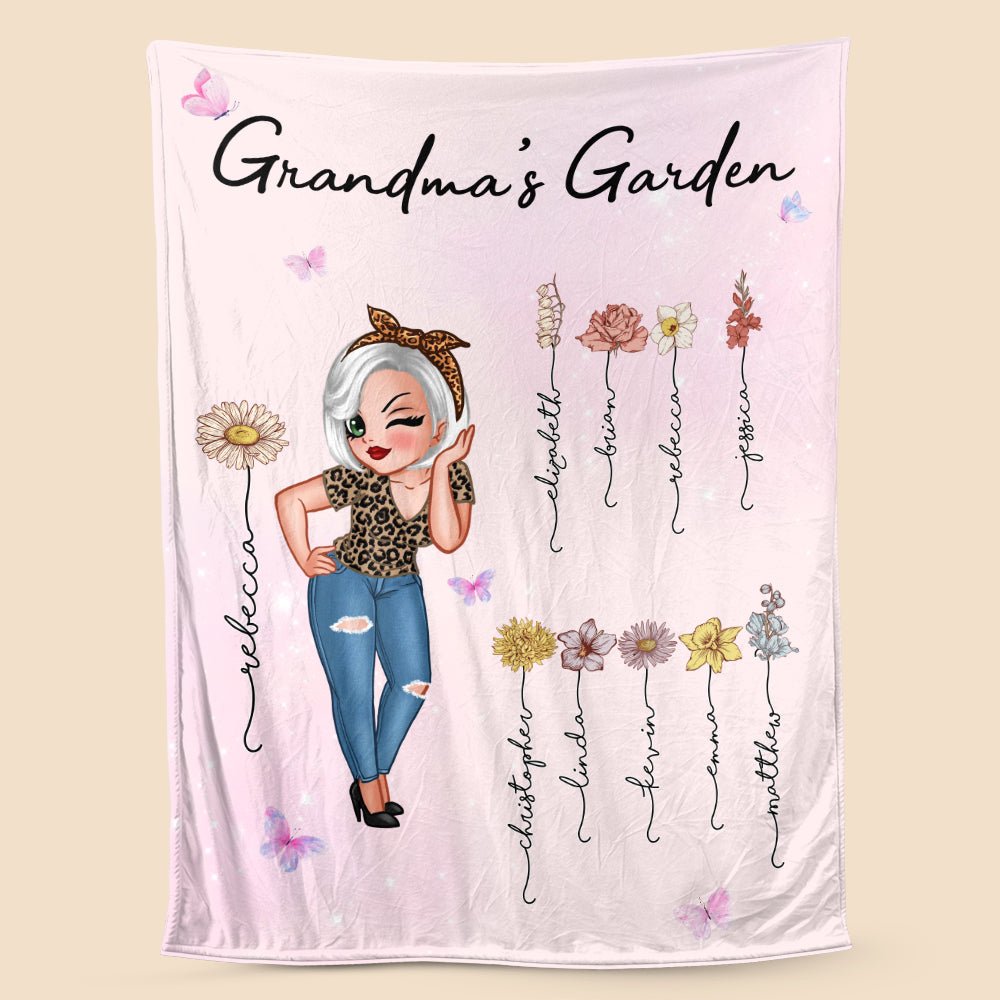 Grandma's Garden - Personalized Blanket - Best Gift For Grandma - Giftago