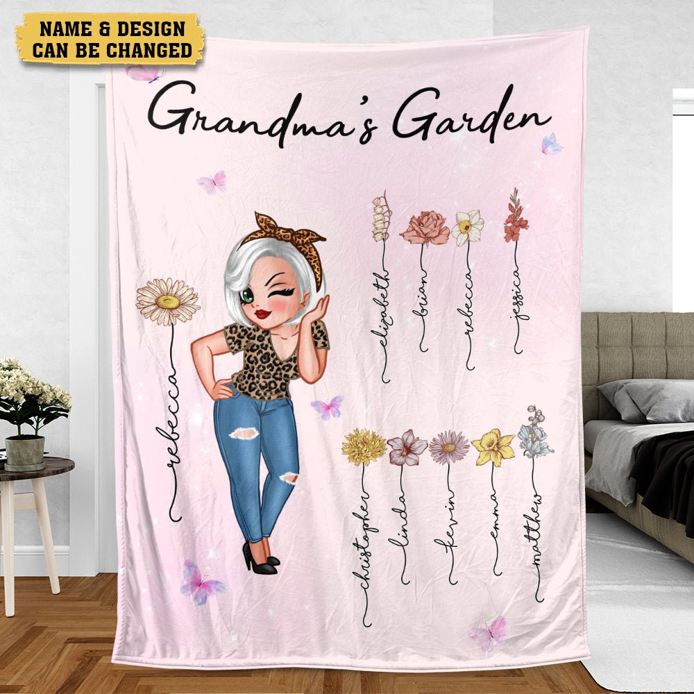 Grandma's Garden - Personalized Blanket - Best Gift For Grandma - Giftago