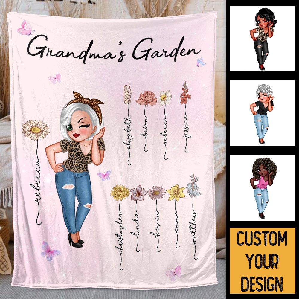 Grandma's Garden - Personalized Blanket - Best Gift For Grandma - Giftago