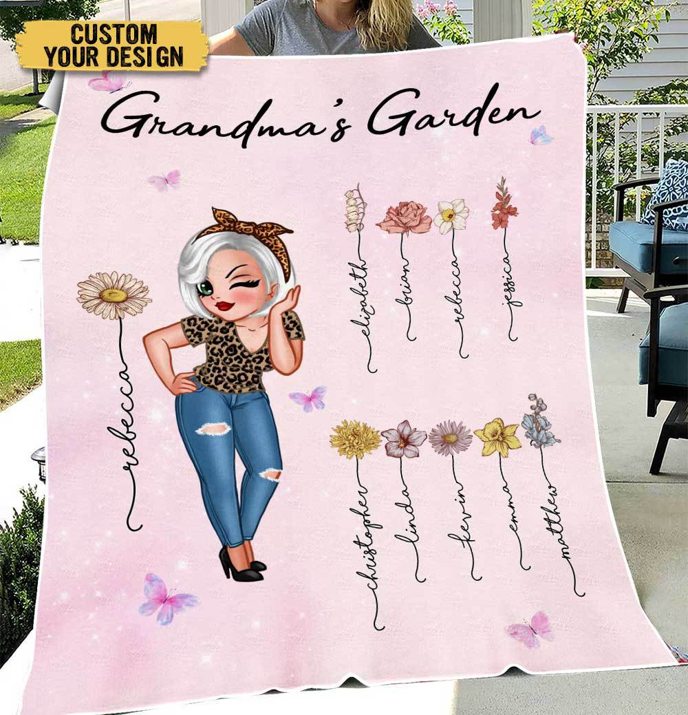 Grandma's Garden - Personalized Blanket - Best Gift For Grandma - Giftago