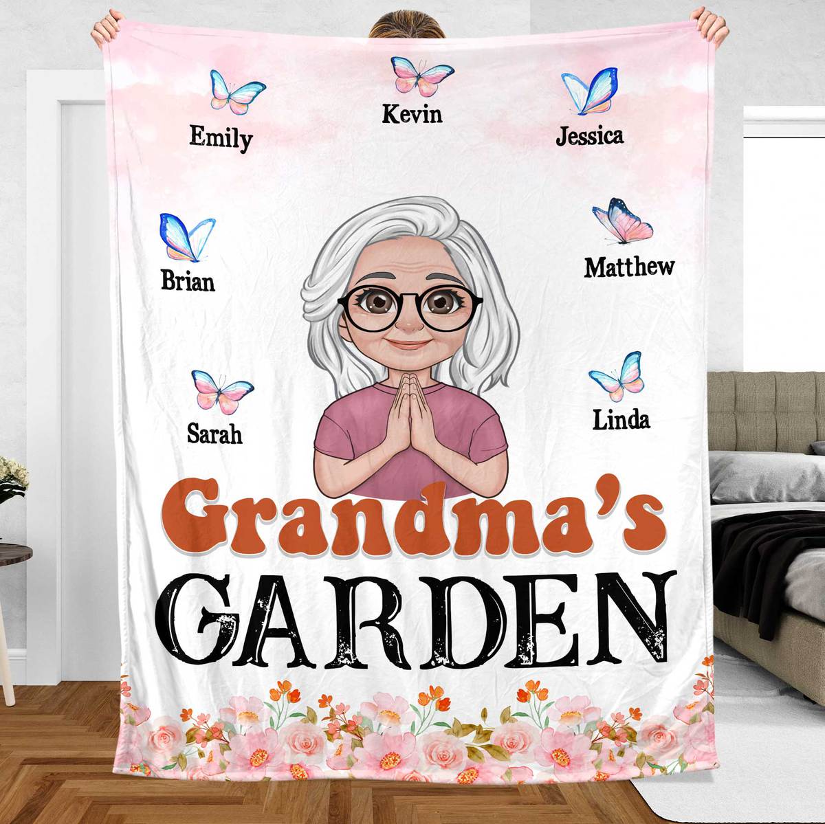 Grandma's Garden - Personalized Blanket - Best Gift For Mother, For Grandma - Giftago