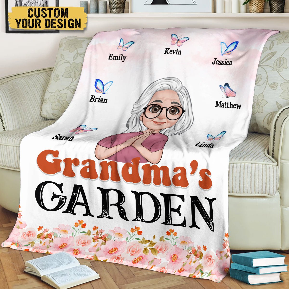 Grandma's Garden - Personalized Blanket - Best Gift For Mother, For Grandma - Giftago