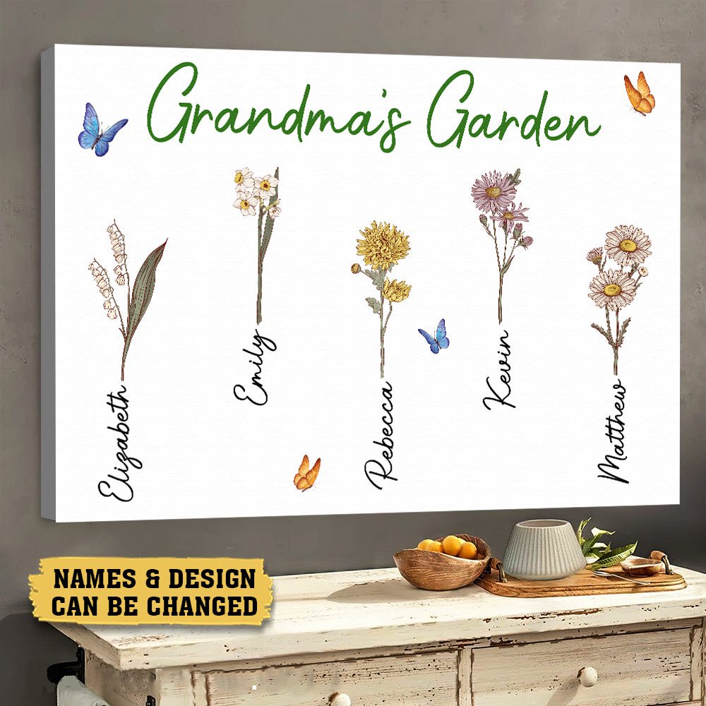 Grandma's Garden - Personalized Poster/Canvas - Best Gift For Family, For Birthday - Giftago