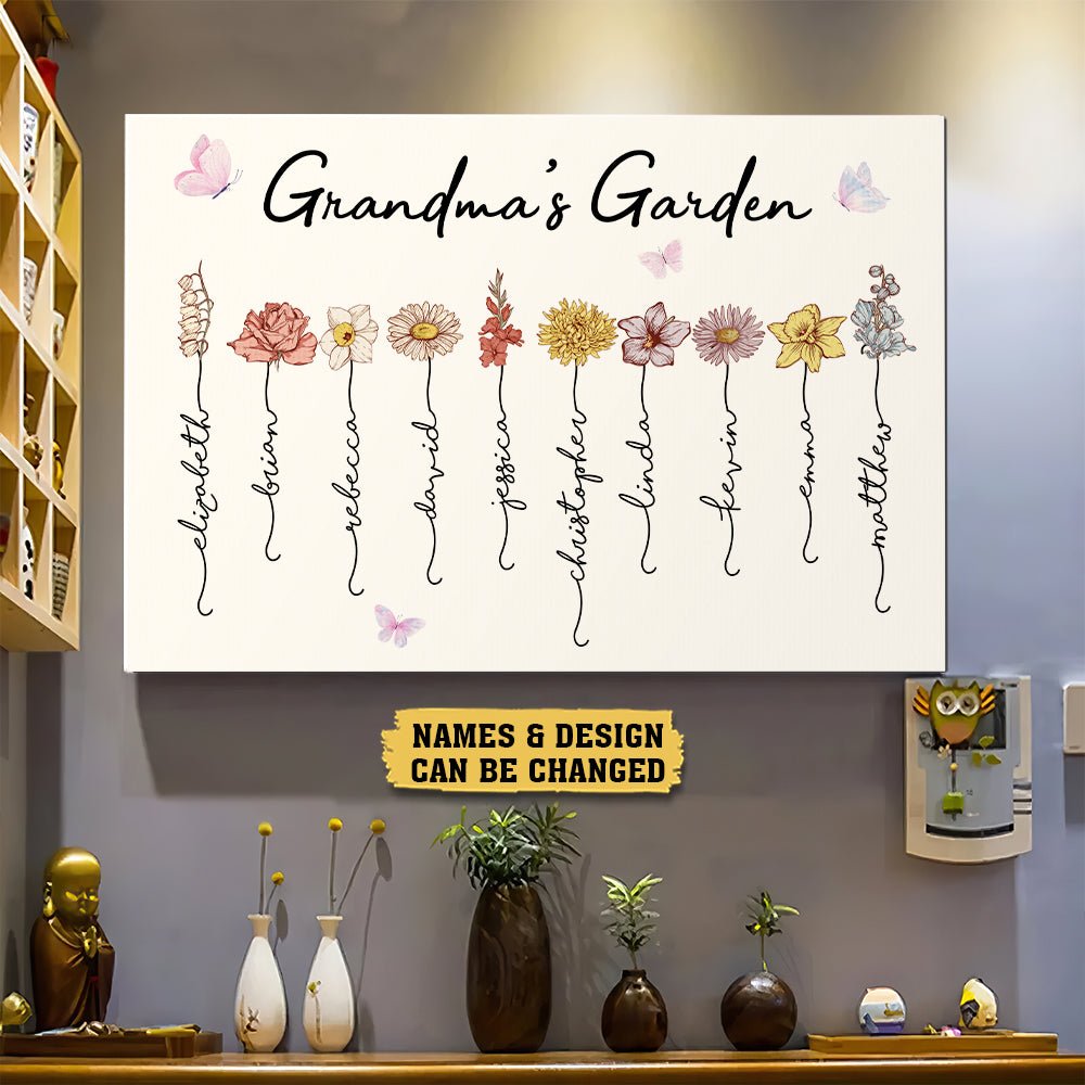 Grandma's Garden - Personalized Poster/Canvas - Best Gift For Mother, For Grandma - Giftago
