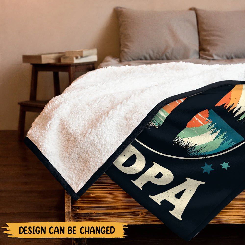 Hooked On Being Grandpa - Personalized Blanket - Giftago