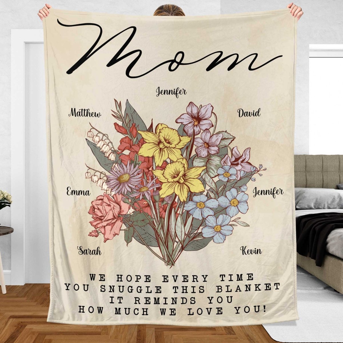 How Much We Love You Mom Blanket - Personalized Blanket - Giftago