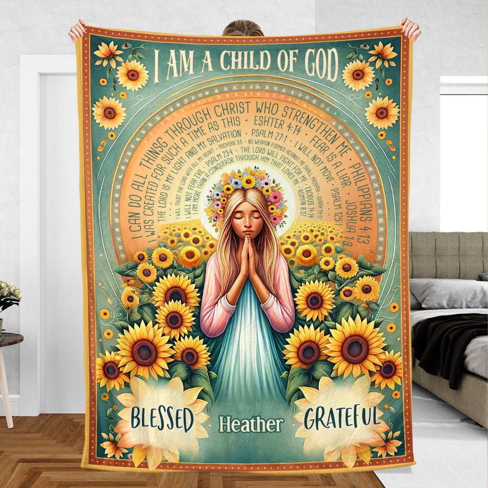 I Am A Child Of God (Cartoon) - Personalized Blanket - Meaningful Gift For Birthday - Giftago