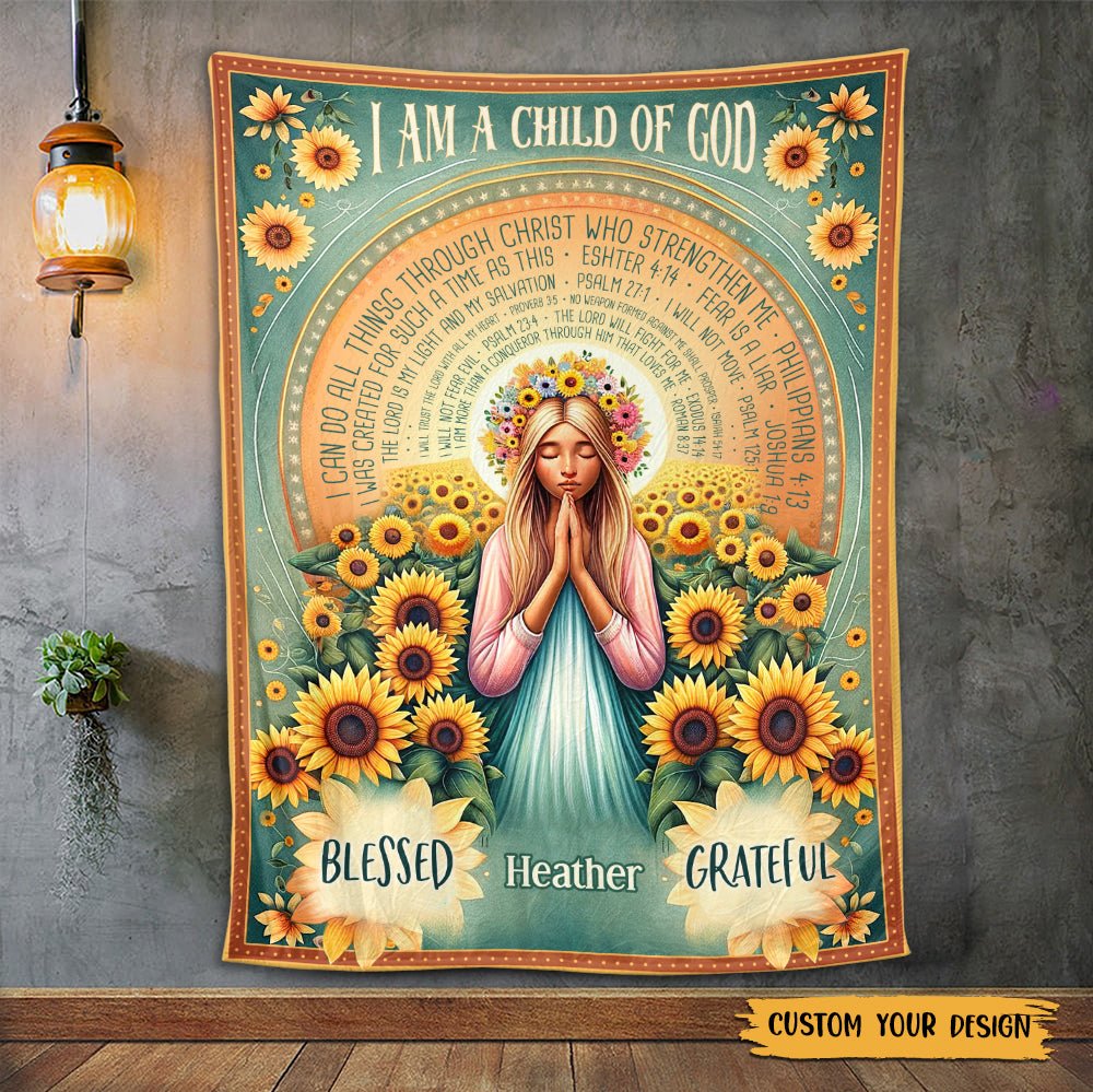I Am A Child Of God (Cartoon) - Personalized Blanket - Meaningful Gift For Birthday - Giftago
