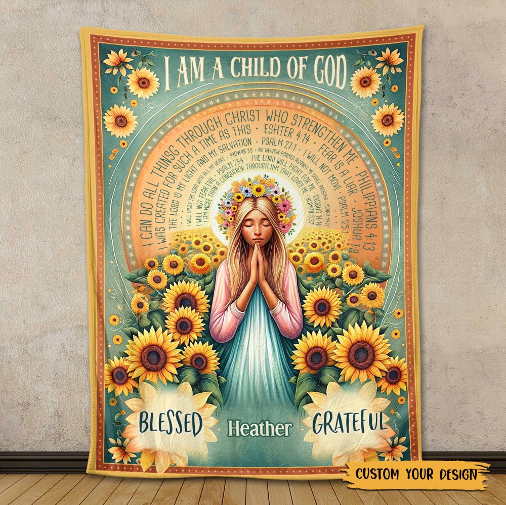 I Am A Child Of God (Cartoon) - Personalized Blanket - Meaningful Gift For Birthday - Giftago
