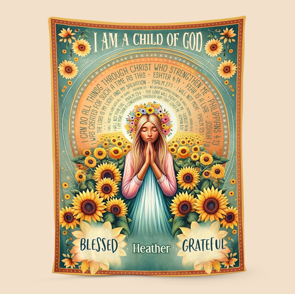 I Am A Child Of God (Cartoon) - Personalized Blanket - Meaningful Gift For Birthday - Giftago