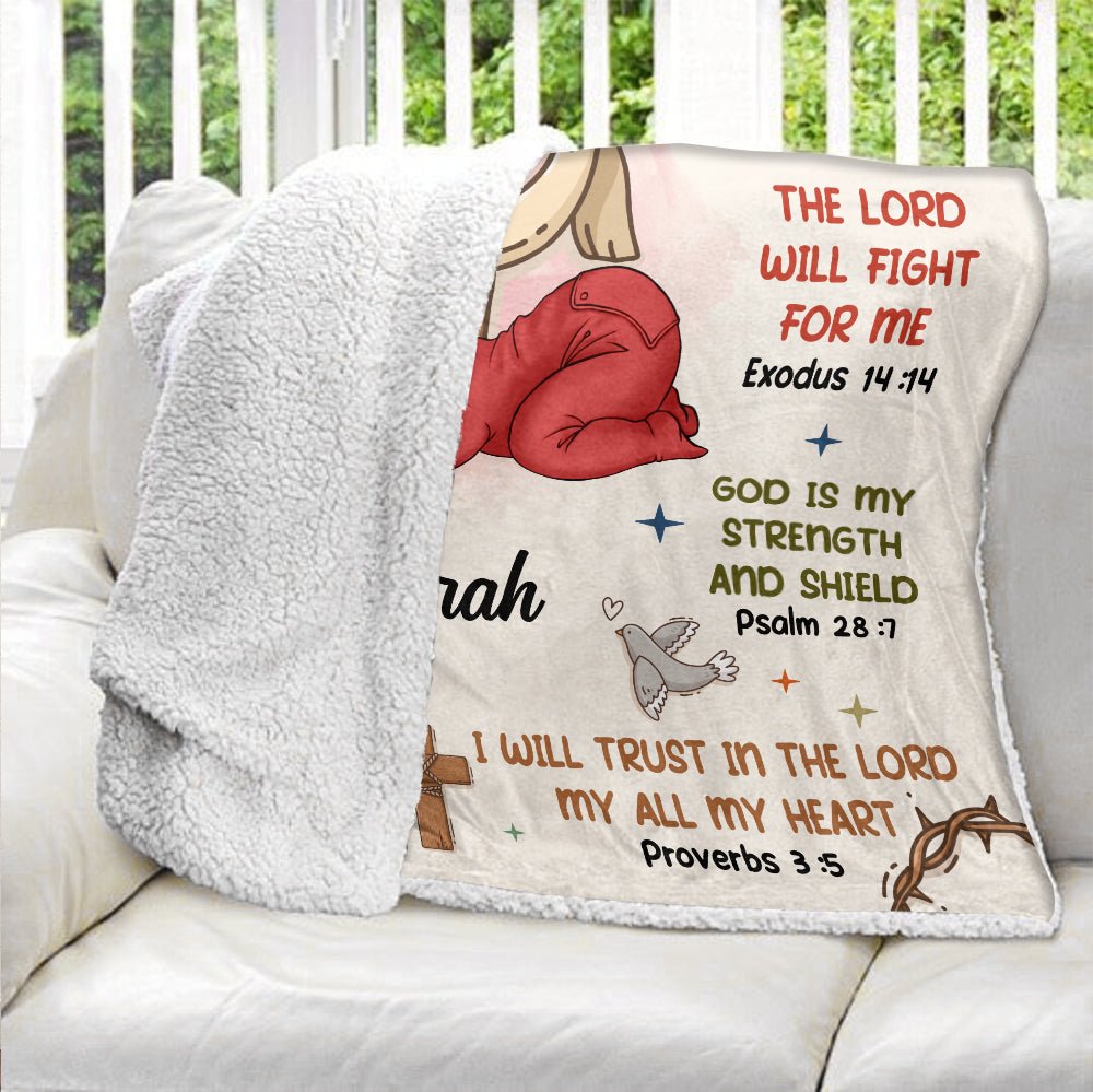 I Am A Child Of God I Will Fear No Evil - Personalized Blanket - Giftago