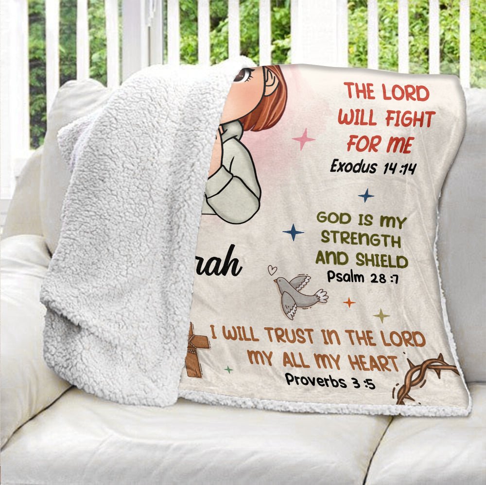 I Am A Child Of God I Will Fear No Evil - Personalized Blanket - Giftago