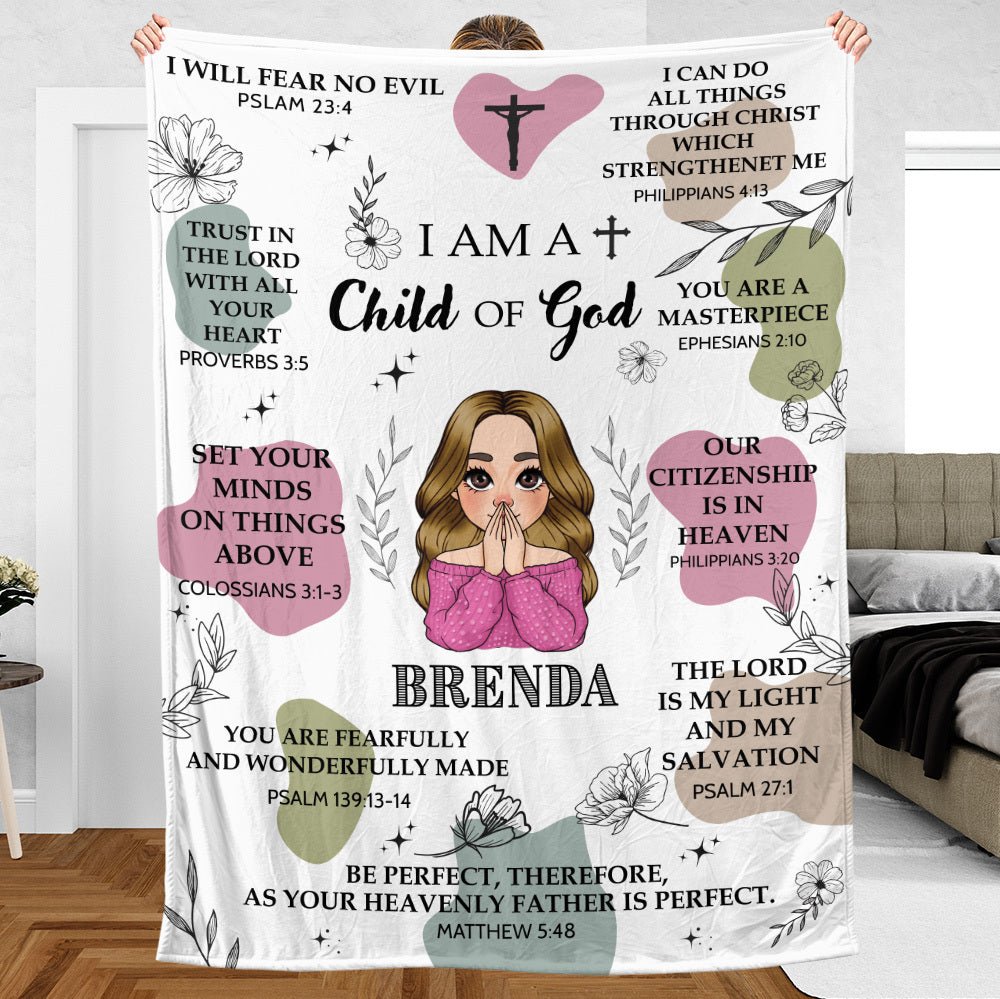 I Am A Child Of God - Personalized Blanket - Best Gift For Mother, Grandma, For Birthday - Giftago