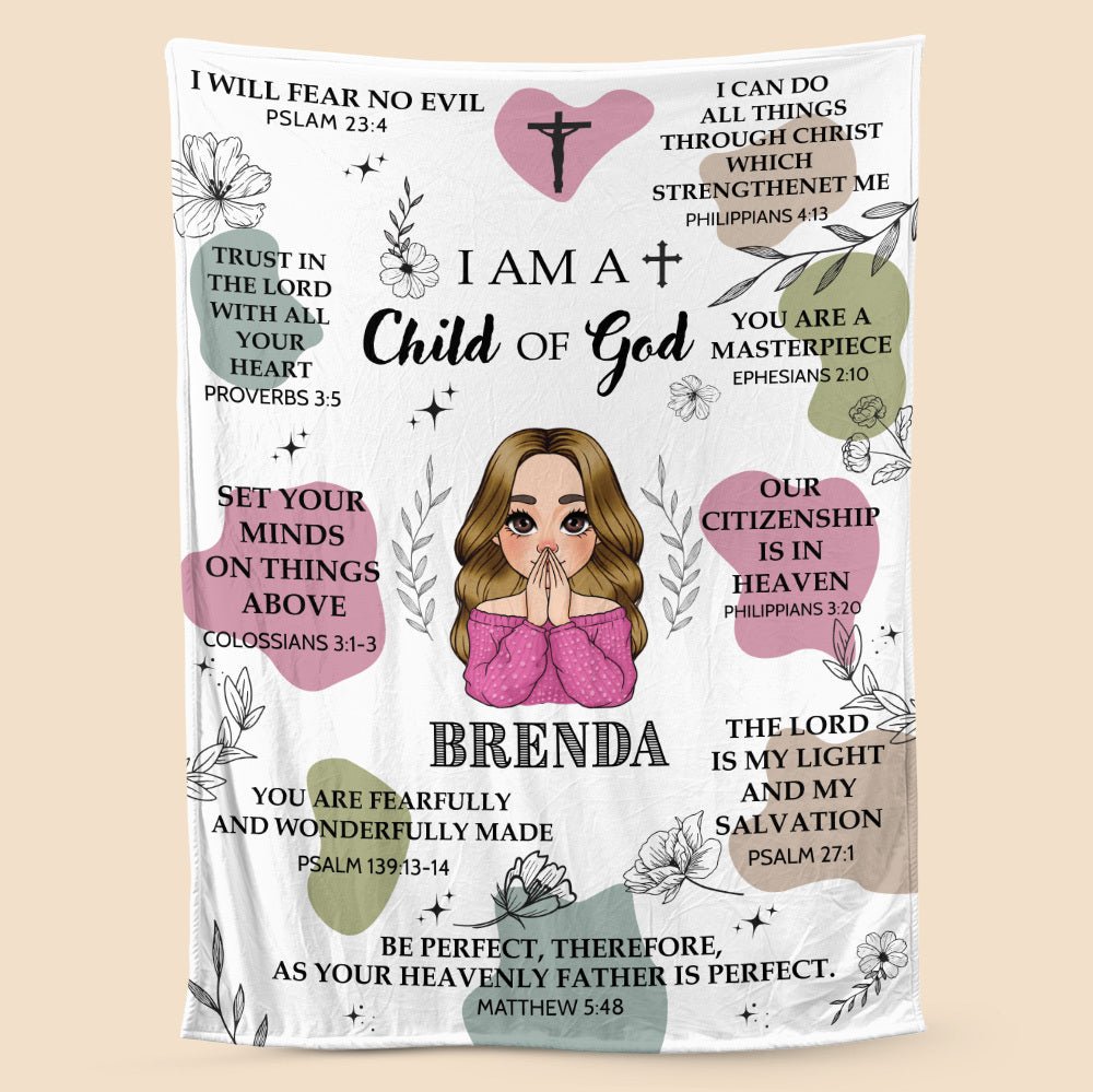 I Am A Child Of God - Personalized Blanket - Best Gift For Mother, Grandma, For Birthday - Giftago