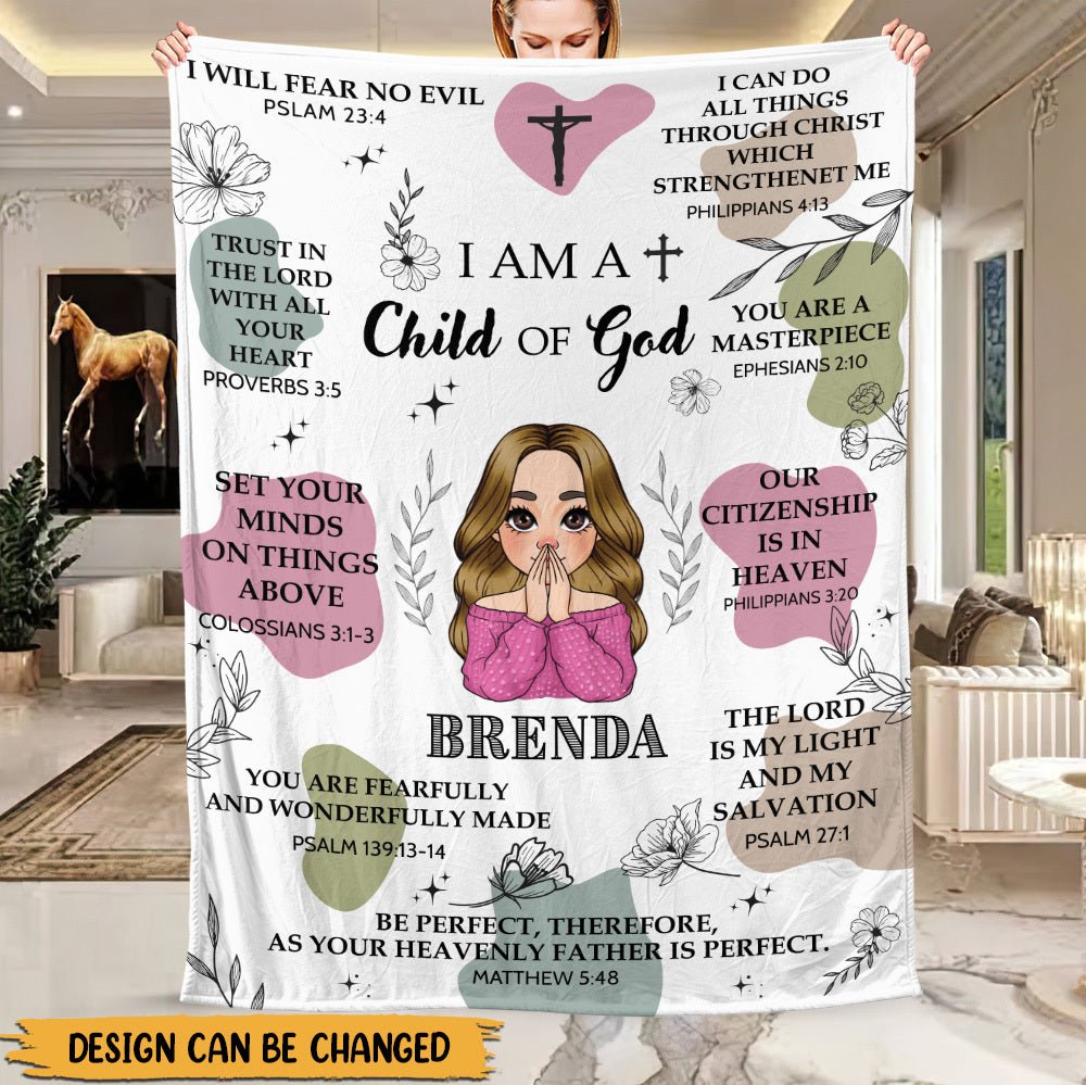 I Am A Child Of God - Personalized Blanket - Best Gift For Mother, Grandma, For Birthday - Giftago