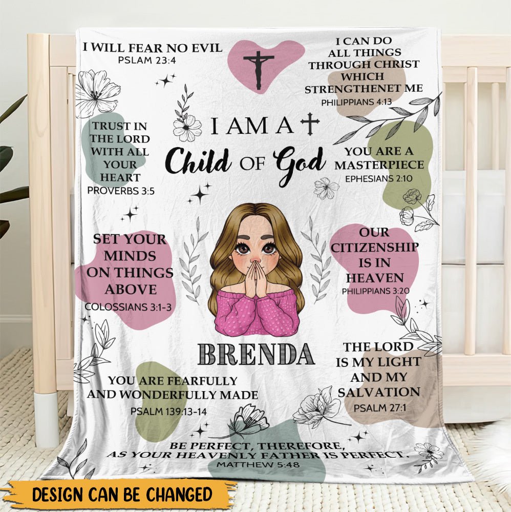 I Am A Child Of God - Personalized Blanket - Best Gift For Mother, Grandma, For Birthday - Giftago