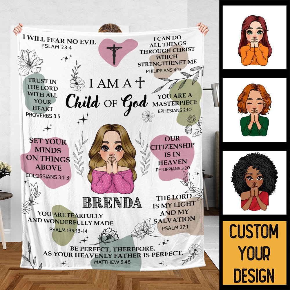 I Am A Child Of God - Personalized Blanket - Best Gift For Mother, Grandma, For Birthday - Giftago