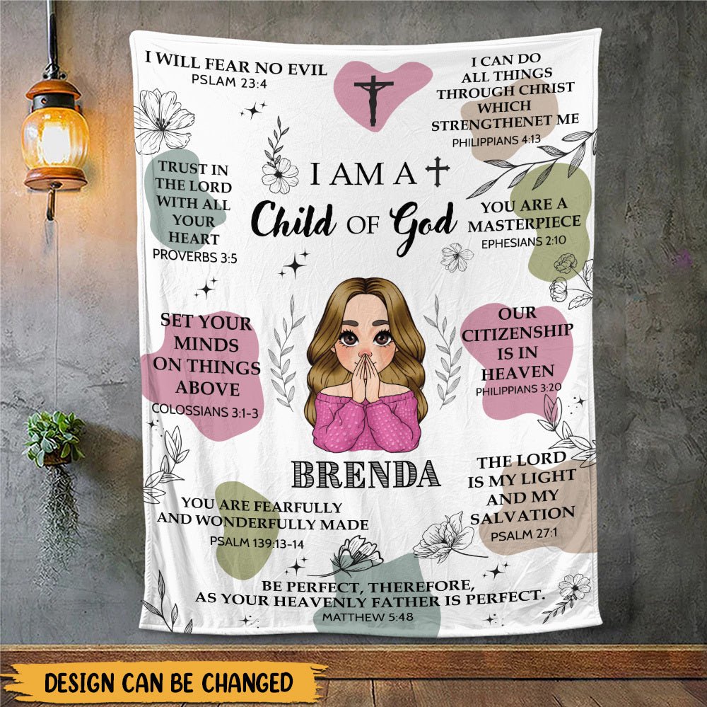 I Am A Child Of God - Personalized Blanket - Best Gift For Mother, Grandma, For Birthday - Giftago