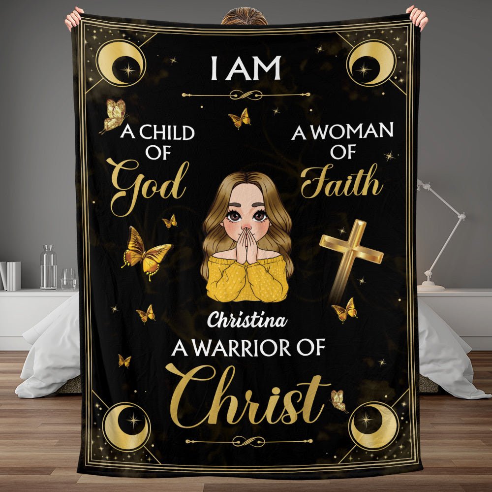 I Am A Warrior Of Christ - Personalized Blanket - Best Gift For Mother, For Grandma - Giftago