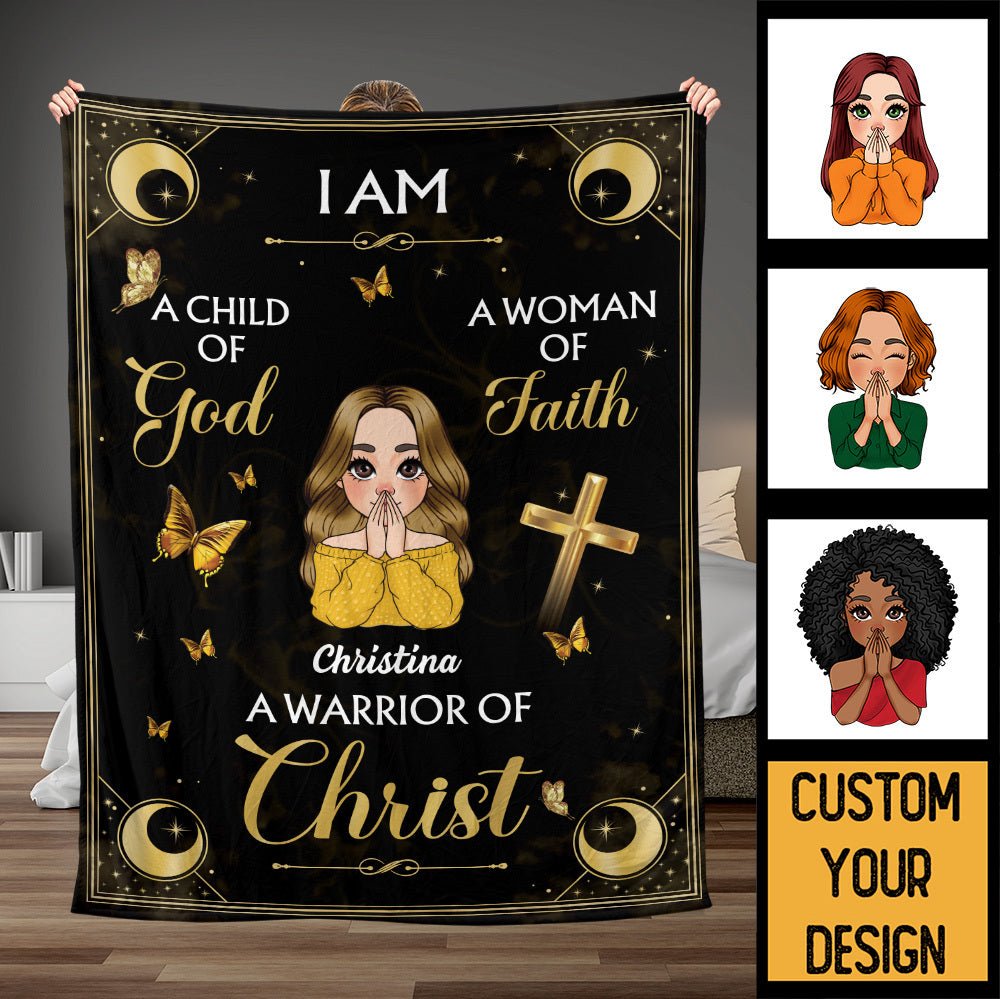 I Am A Warrior Of Christ - Personalized Blanket - Best Gift For Mother, For Grandma - Giftago