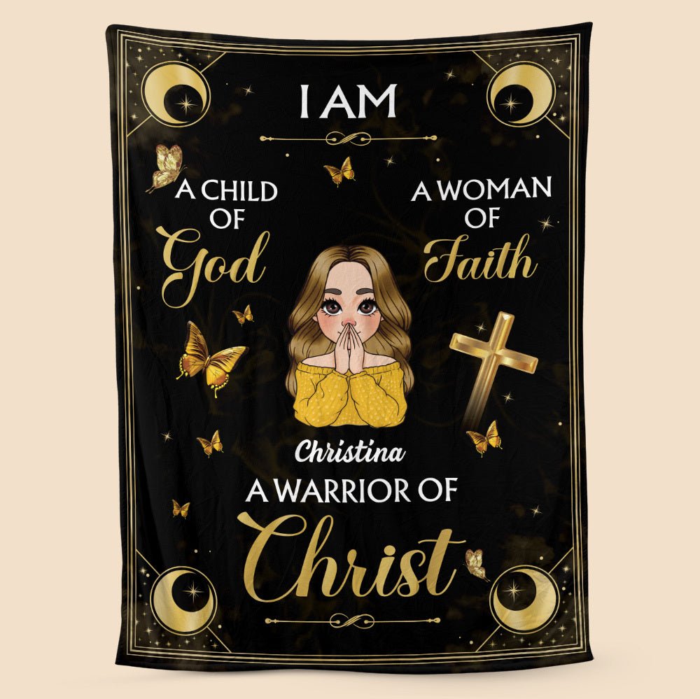I Am A Warrior Of Christ - Personalized Blanket - Best Gift For Mother, For Grandma - Giftago