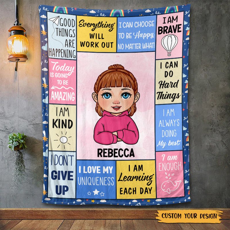 I Am Kind (For Kid) - Personalized Blanket - Meaningful Gift For Birthday - Giftago