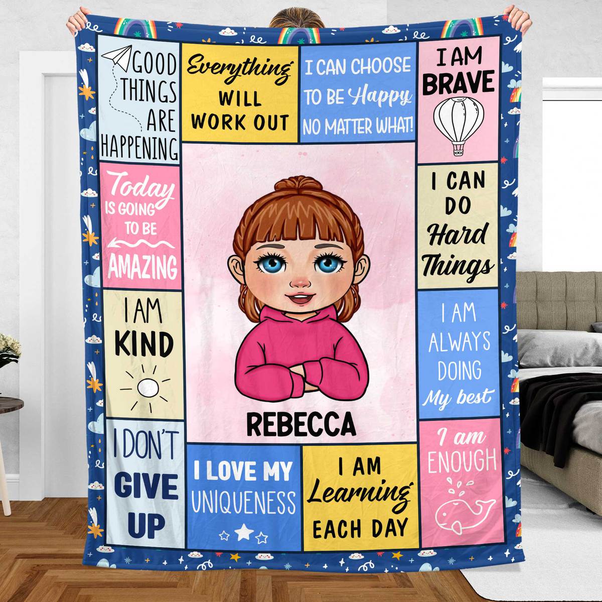 I Am Kind (For Kid) - Personalized Blanket - Meaningful Gift For Birthday - Giftago
