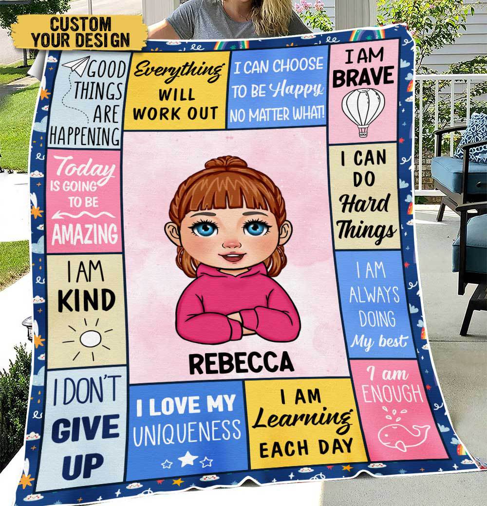 I Am Kind (For Kid) - Personalized Blanket - Meaningful Gift For Birthday - Giftago