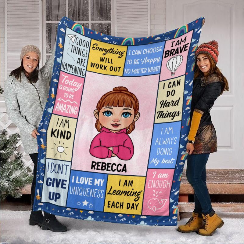 I Am Kind (For Kid) - Personalized Blanket - Meaningful Gift For Birthday - Giftago