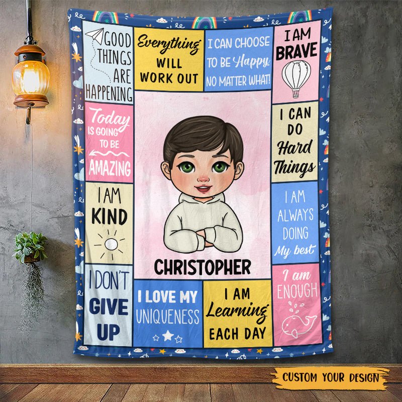 I Am Kind (For Kid) - Personalized Blanket - Meaningful Gift For Birthday - Giftago