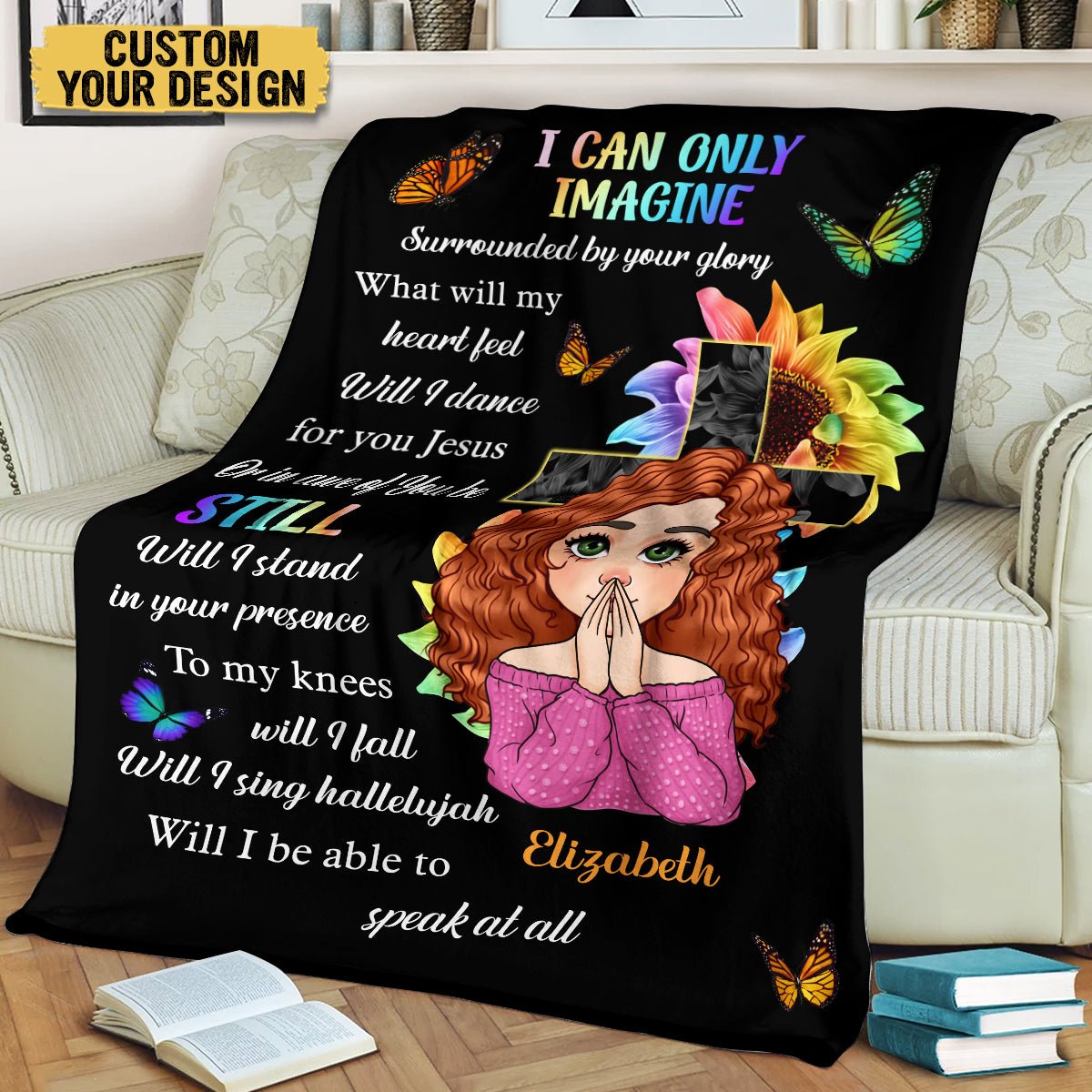 I Can Only Imagine Flower Faith - Personalized Blanket - Best Gift For Daughter, Granddaughter - Giftago
