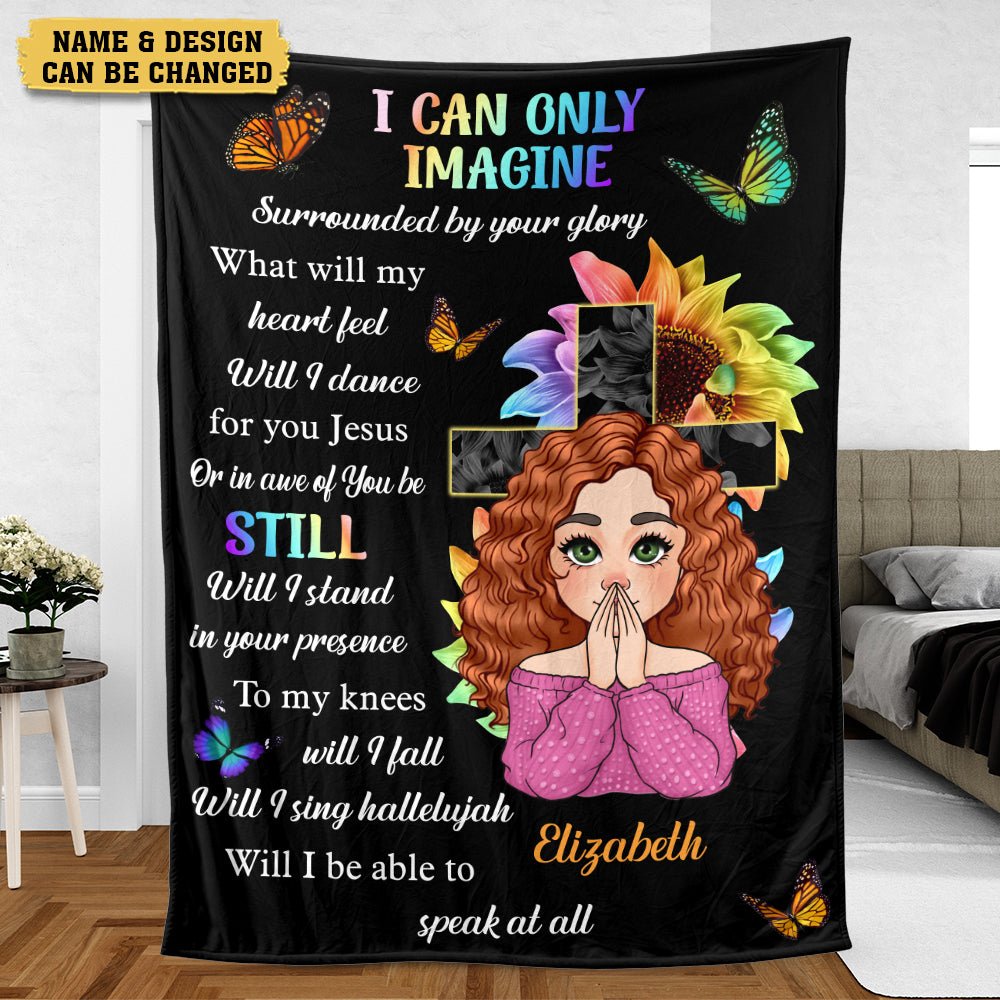 I Can Only Imagine Flower Faith - Personalized Blanket - Best Gift For Daughter, Granddaughter - Giftago