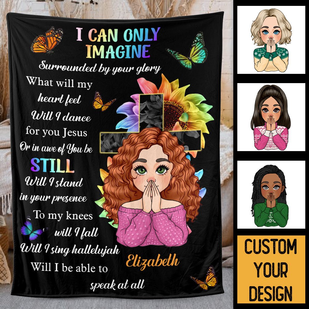 I Can Only Imagine Flower Faith - Personalized Blanket - Best Gift For Daughter, Granddaughter - Giftago