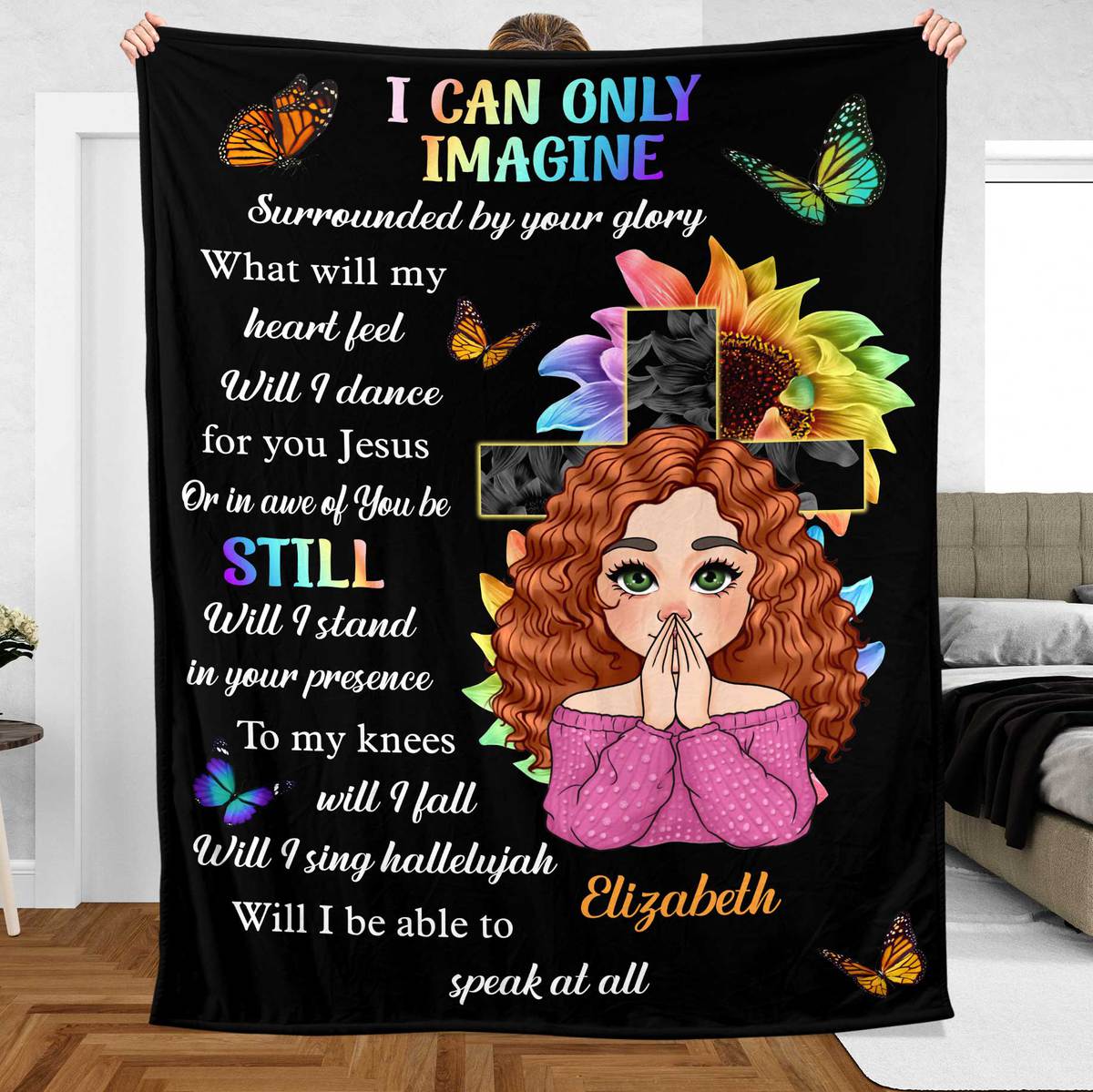 I Can Only Imagine Flower Faith - Personalized Blanket - Best Gift For Daughter, Granddaughter - Giftago