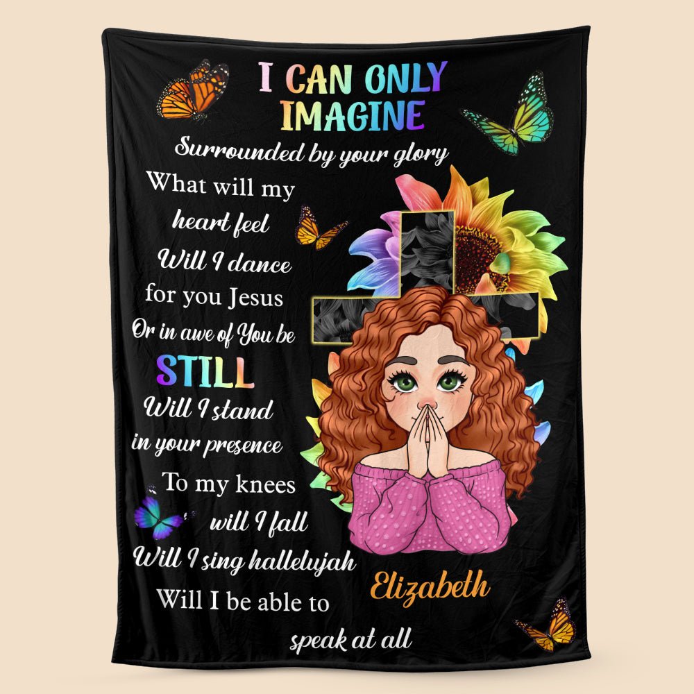 I Can Only Imagine Flower Faith - Personalized Blanket - Best Gift For Daughter, Granddaughter - Giftago
