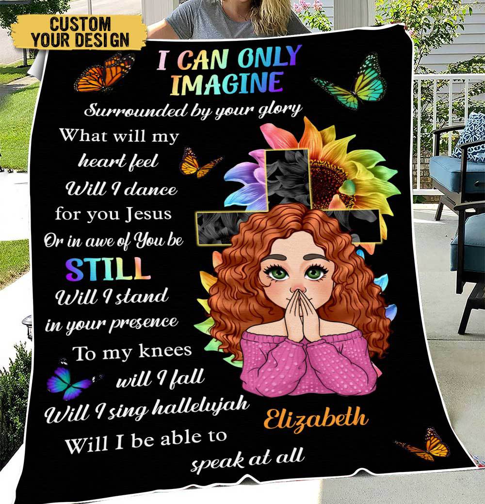 I Can Only Imagine Flower Faith - Personalized Blanket - Best Gift For Daughter, Granddaughter - Giftago