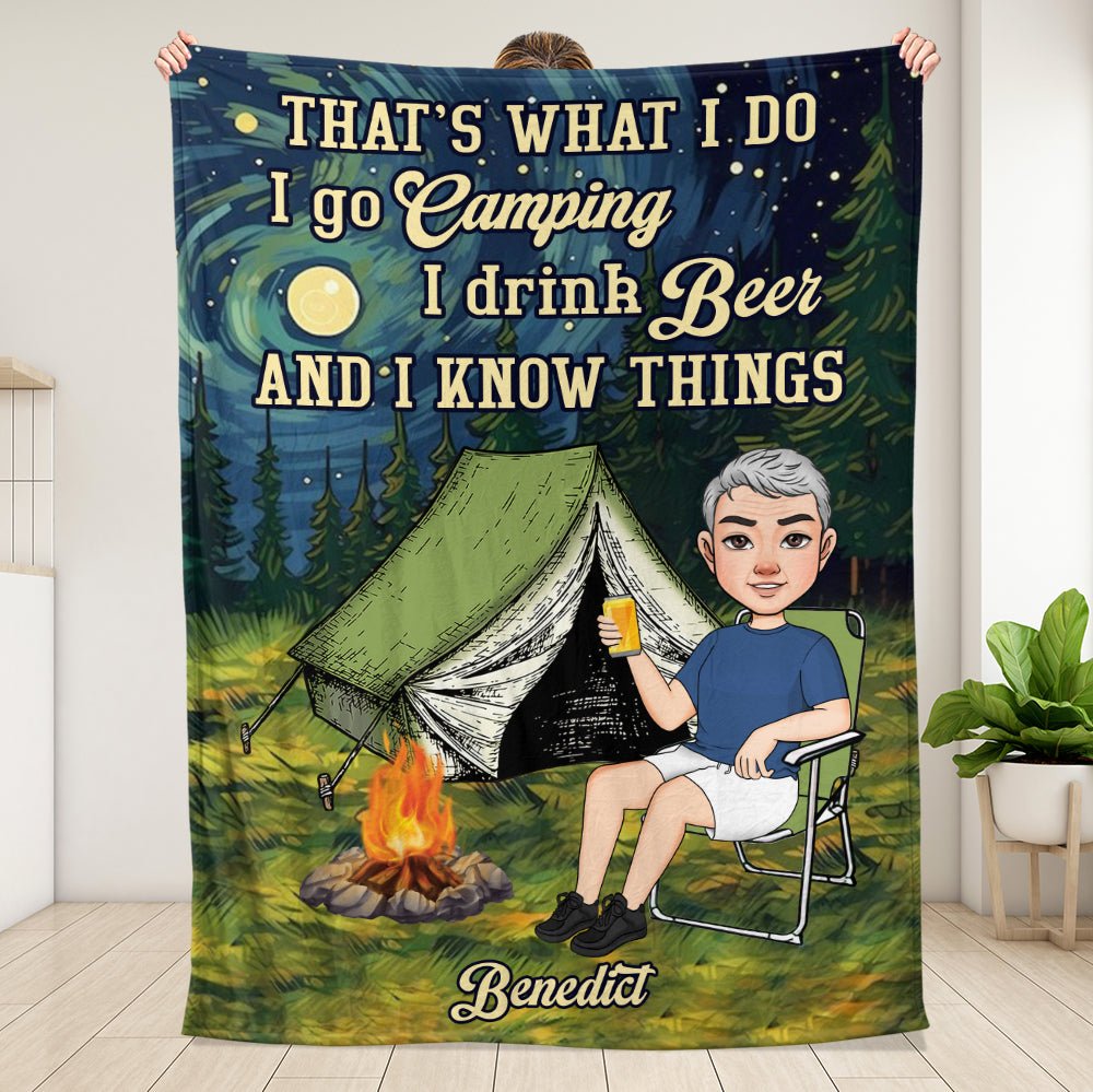 I Go Camping Blanket - Personalized Blanket - Giftago