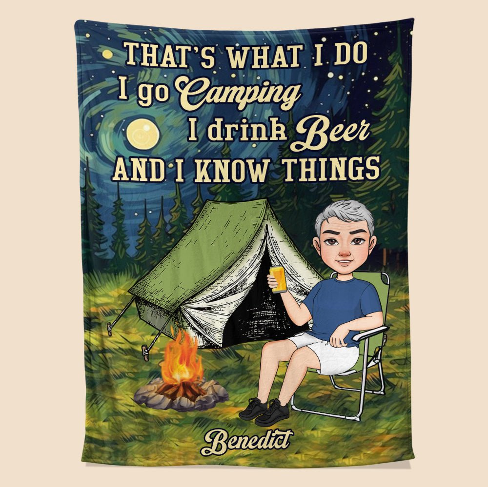 I Go Camping Blanket - Personalized Blanket - Giftago