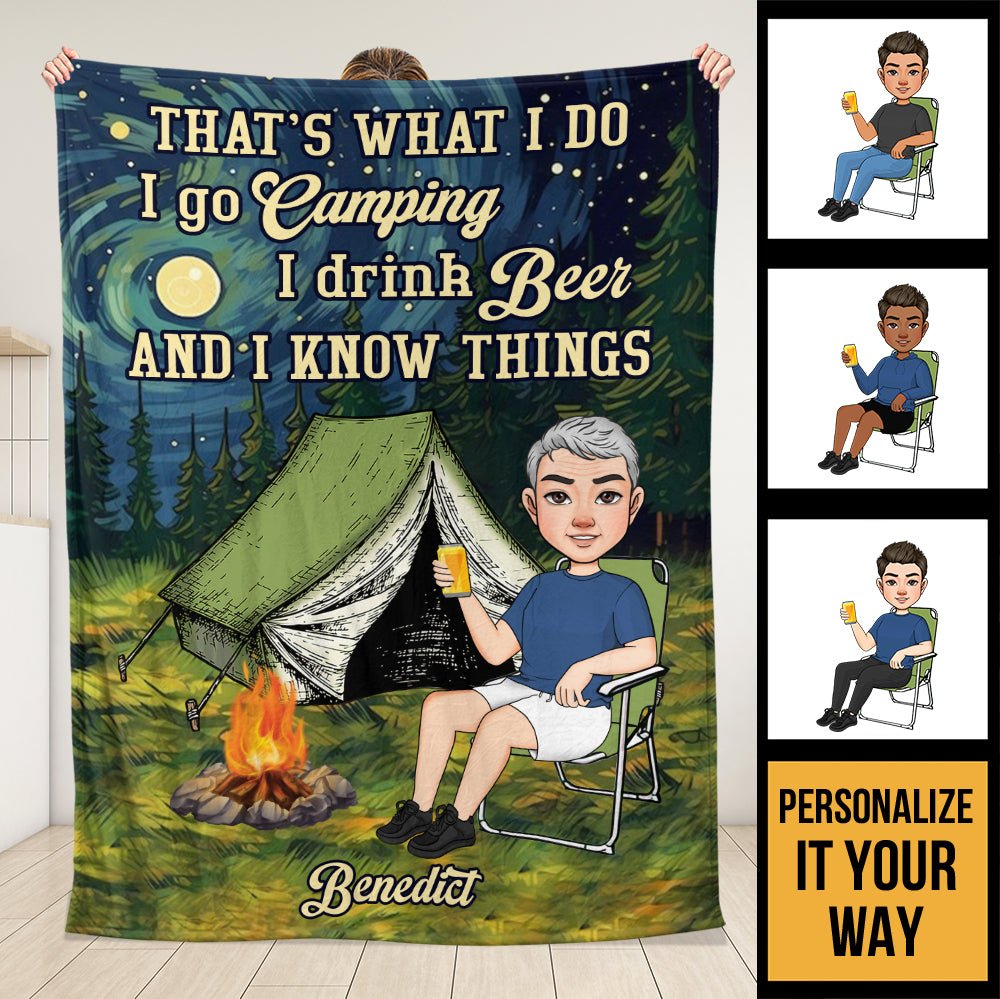 I Go Camping Blanket - Personalized Blanket - Giftago