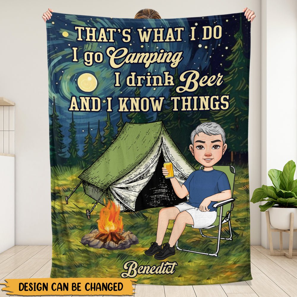 I Go Camping Blanket - Personalized Blanket - Giftago