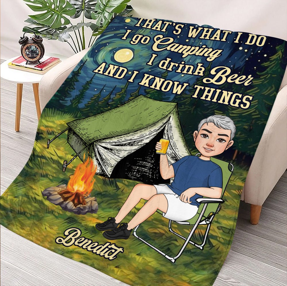 I Go Camping Blanket - Personalized Blanket - Giftago