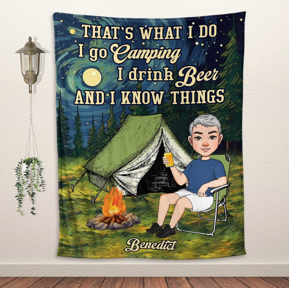 I Go Camping Blanket - Personalized Blanket - Giftago