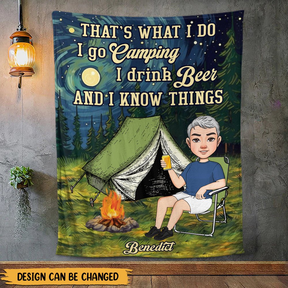 I Go Camping Blanket - Personalized Blanket - Giftago