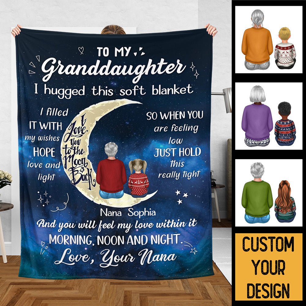 I Hugged This Soft Blanket - Personalized Blanket - Best Gift For Grandchild Birthday - Giftago