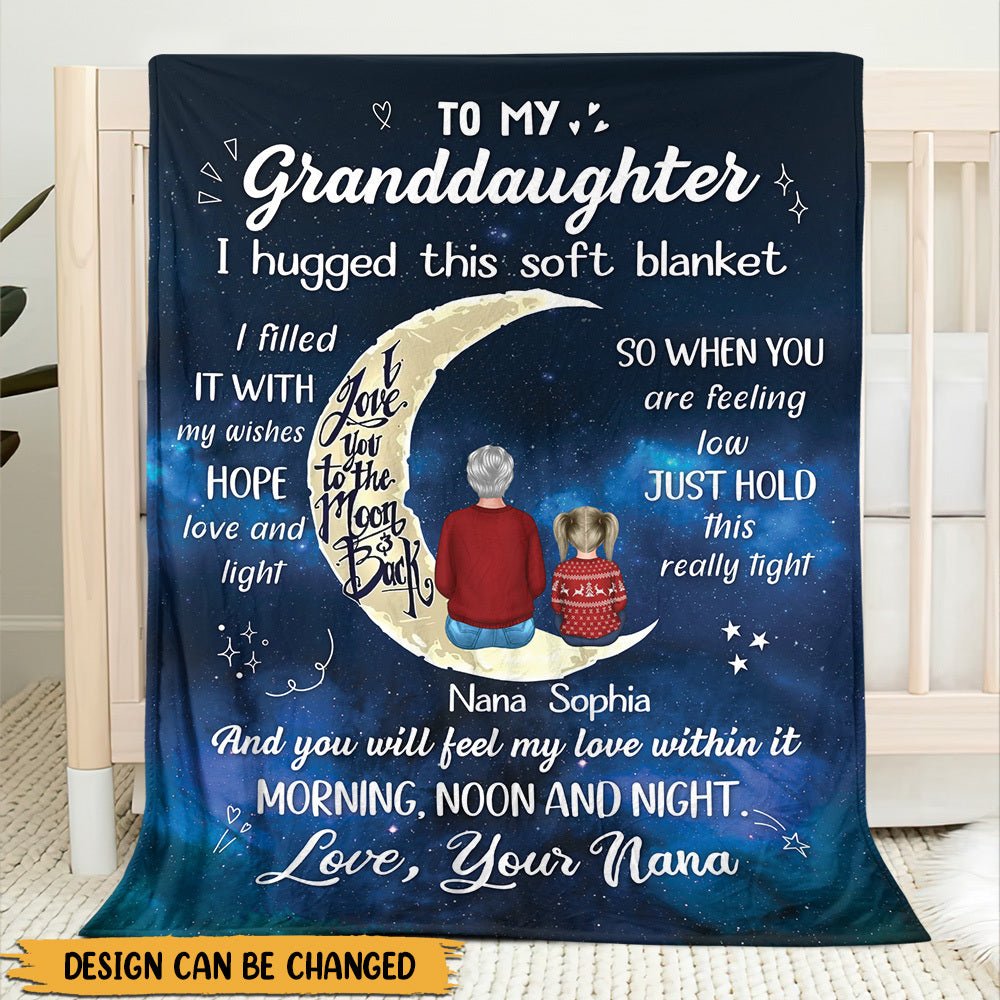 I Hugged This Soft Blanket - Personalized Blanket - Best Gift For Grandchild Birthday - Giftago