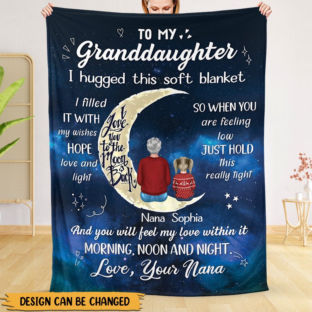 I Hugged This Soft Blanket - Personalized Blanket - Best Gift For Grandchild Birthday - Giftago