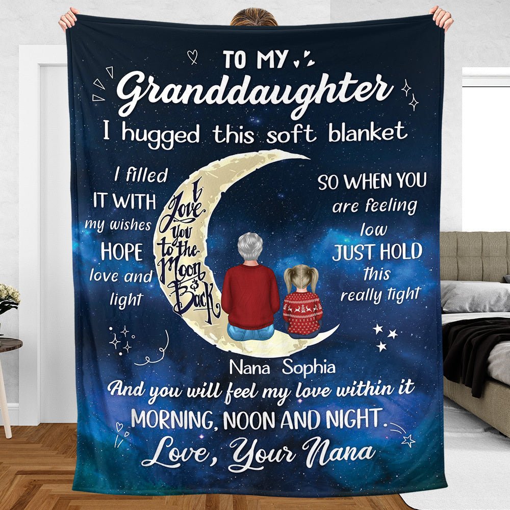 I Hugged This Soft Blanket - Personalized Blanket - Best Gift For Grandchild Birthday - Giftago
